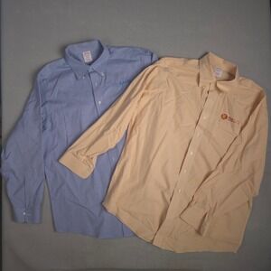 Lot (2) Brooks Brothers Madison Dress Shirt Non Iron Button Down Collar Sz 17 35